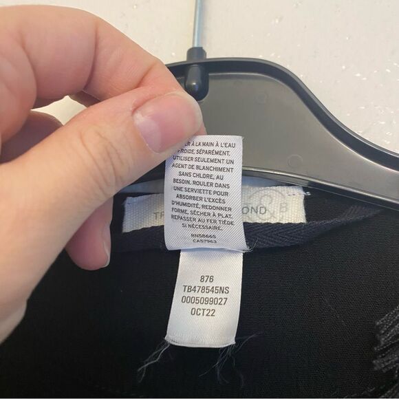 Treasure & Bond black boho fringe trim beachy coastal kimono swim coverup top OS - Picture 10 of 15